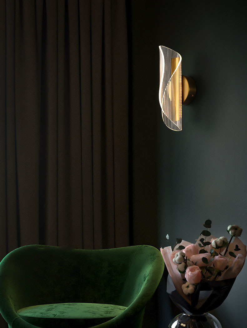 JYLIGHTING Modern Simple LED Streamer Wall Light Acrylic Metal Transparent For Bedroom Aisle