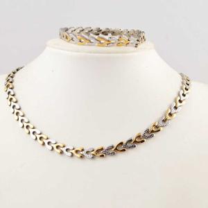 China US Europe Fashion 316L Stainless Steel Bracelet With Matched Necklace Jewelry Set CQS70 wholesale
