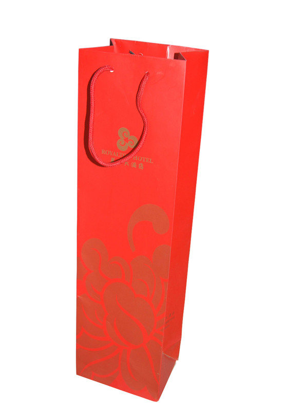 Custom Personalised Wine Bottle Paper Bags Packaging With Design Printing