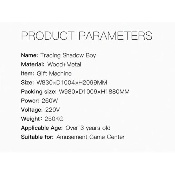 Playfun Shadow Boy Clip Gift Prize Game Machine Vending Catch the Dolls Vending Claw Machine Amusement Arcade Games