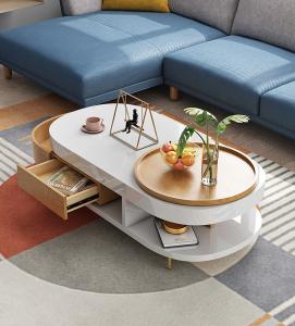 China White Marble Top Coffee Table Multifunctional Oval Marble Coffee Table wholesale