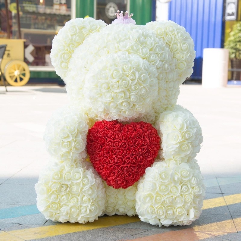 Teddy Bear with Heart Soap Roses Bear Roses Teddy Bear Christmas day gift