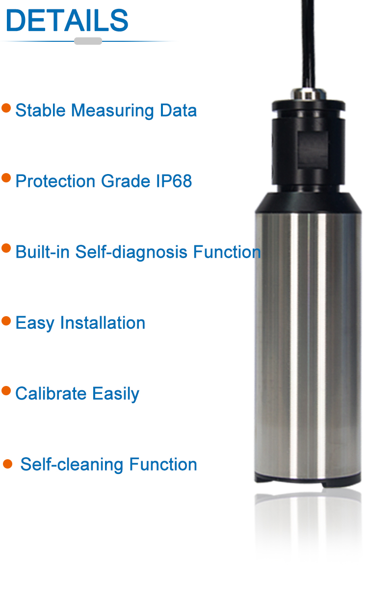 Self-Cleaning Function RS485 Turbidity Sensor For Waste Water Monitoring