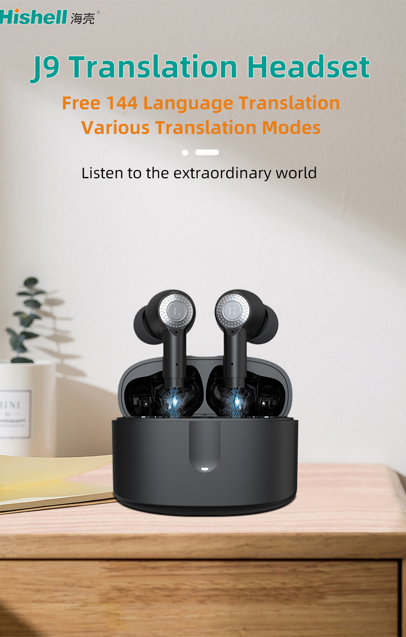 144 Language Translator Earbuds TWS Wireless Neck 2 In 1 With App J9