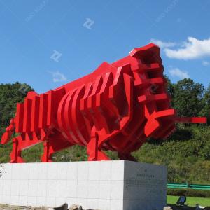 China Large Outdoor Spray Painted Steel Cow Metal Sculpture For Decoration By Highway wholesale