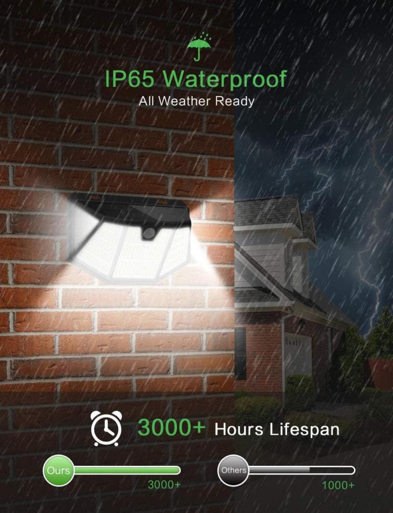 Outdoor Solar Wall Light Motion Sensor Waterproof Street Lamp Solar Powered Sunlight Spotlight