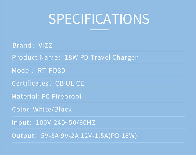 5V 3A Charging Single Port 18W Home Fast Mobile Phone Chargers