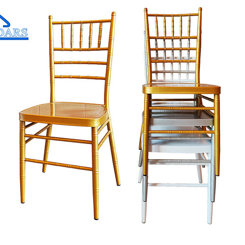 Luxury Gold Metal Party Tent Accessories Banquet Chair With Cushion For Wedding