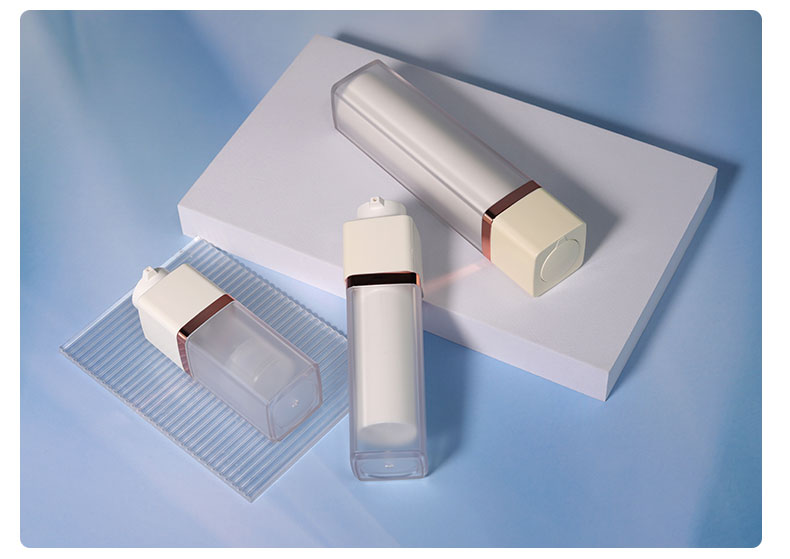 15ml 30ml Airless Pump Bottles 1oz Square Cosmetic Bottle With Pump Sprayer And Rotating Lock Design