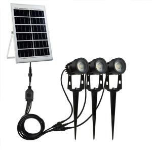 China 3*5w led outdoor waterproof landscaping ground smartyard triple lampheads solar spotlight,3pcs lamphead solar spotlight wholesale