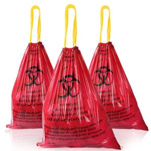 China Large Capacity Yellow red hospital clinics infectious plastic disposable medical biohazard waste bags wholesale