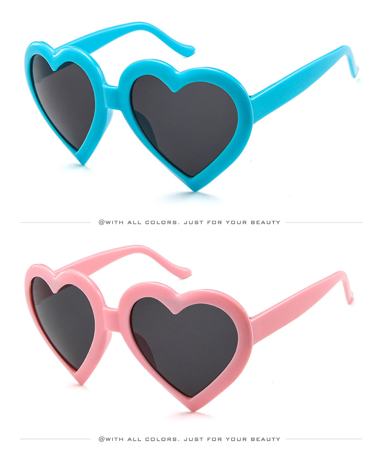 Women UV400 BSCI Love Heart Shaped Sunglasses Cat Eye Mod Vintage Style