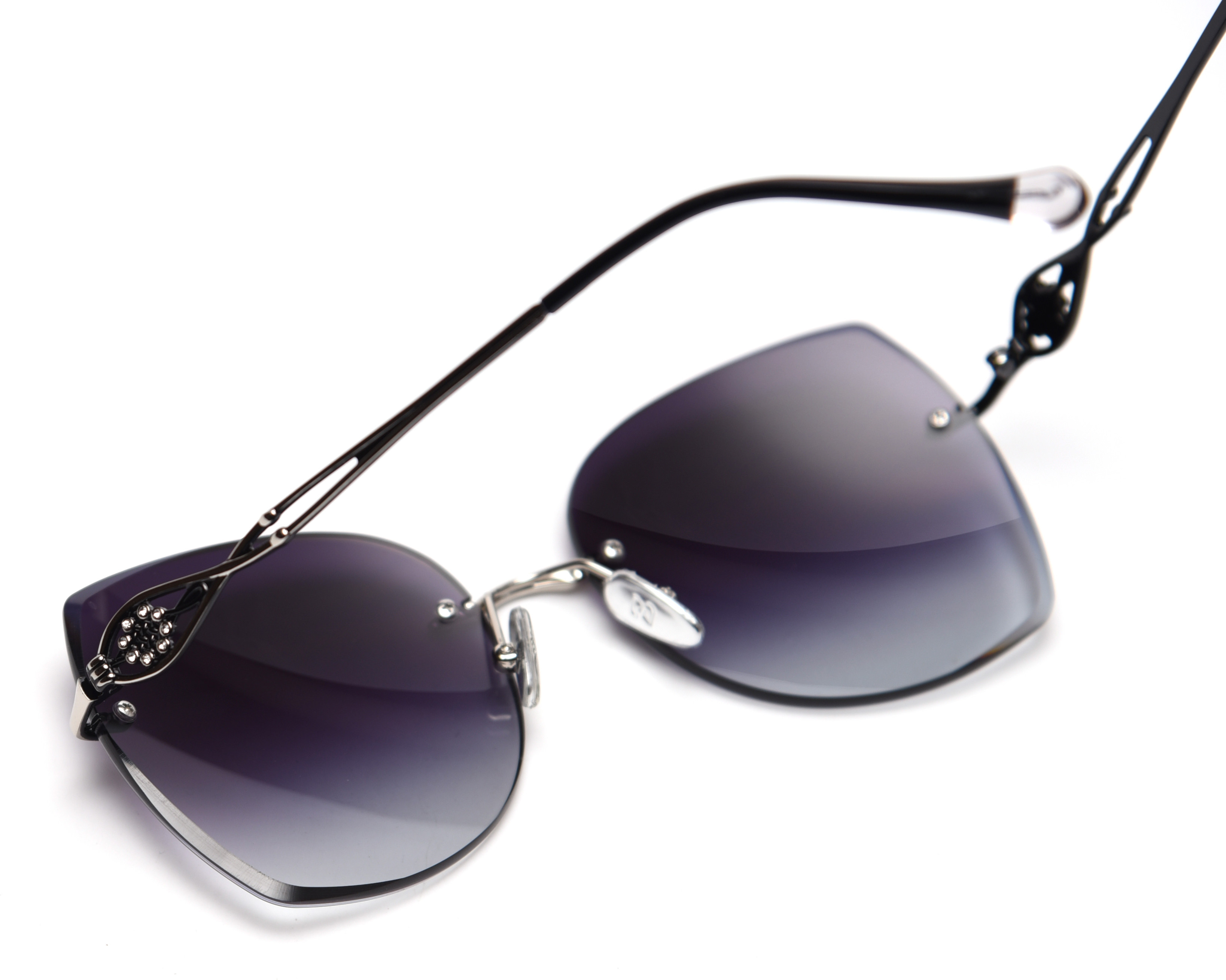 Drive Black Square Cat Eye Sunglasses Uv400 Protection Sunglasses Resin Lens
