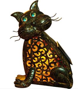 China Metal 9.8 Inches 0.01W Cat Solar Garden Lights wholesale