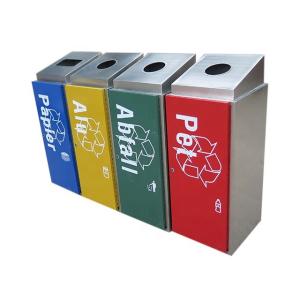China Stainless Steel 1000mm High Multi Compartment Trash Can wholesale