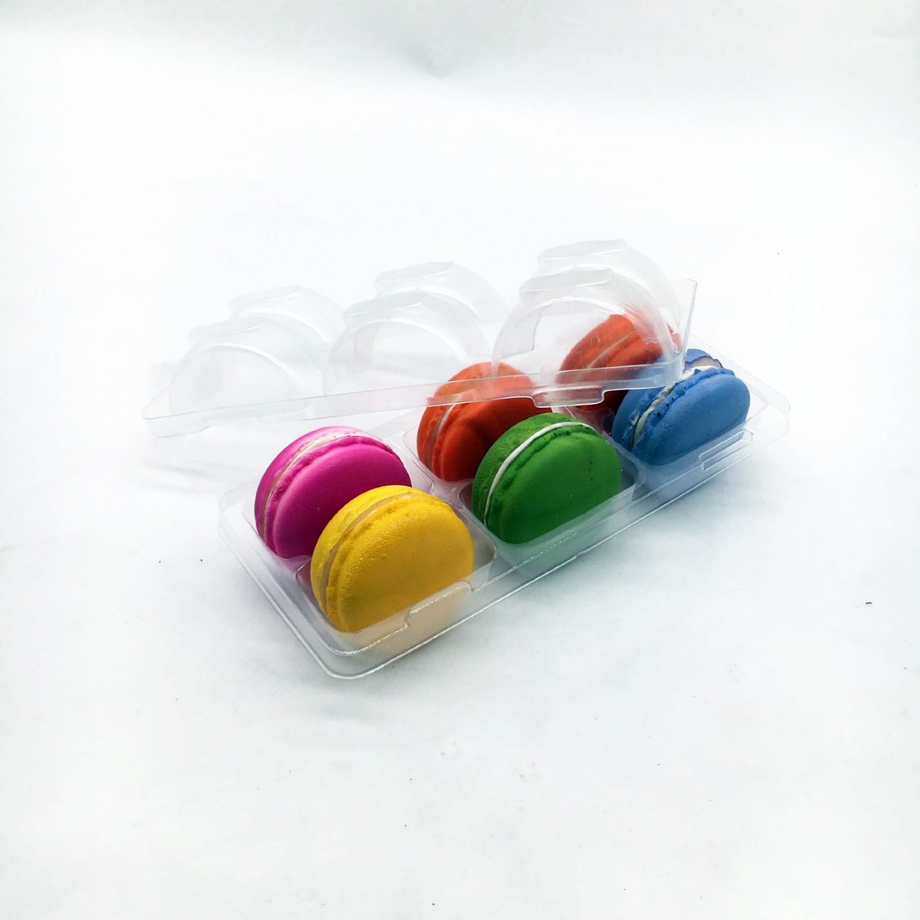 Plastic packaging tray 6 pack macaron blister pack tray cookie/candy/chocolate packaging box