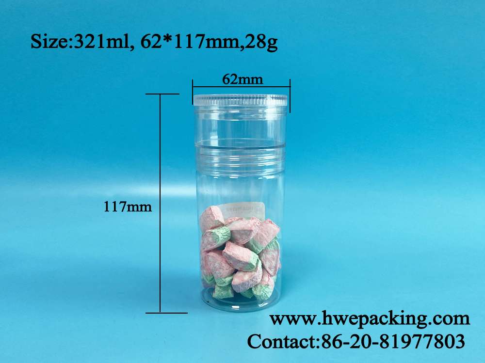 10.9oz Plastic Mason Jars Premium Screw 2 In 1 Baby Food Biscuits Chocolate Jam Packing
