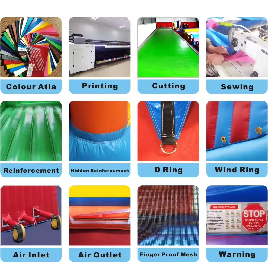 Custom Logo Printed 2024 Hot Style Outdoor Inflatable Castle Bounce House with Blower