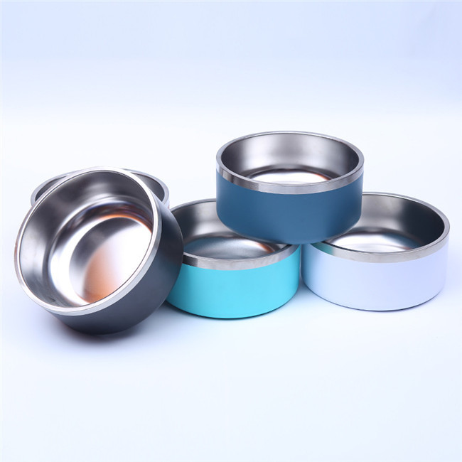 Feeding 64oz Dog Travel Water Bowl Sus304 Rubber Dog Bowl