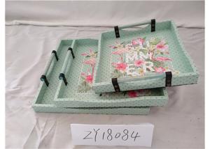 China Floral Square Rectangle 67X5.5X86cm Wooden Food Tray wholesale