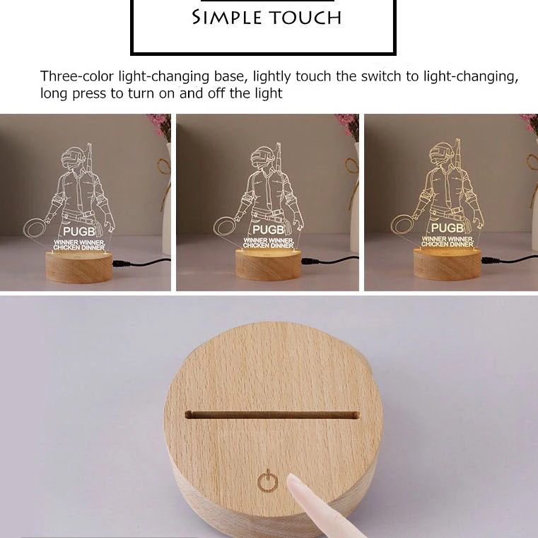 Changeable 188mm 3D Led Illusion Lamp Acrylic 3d Illusion Night Light
