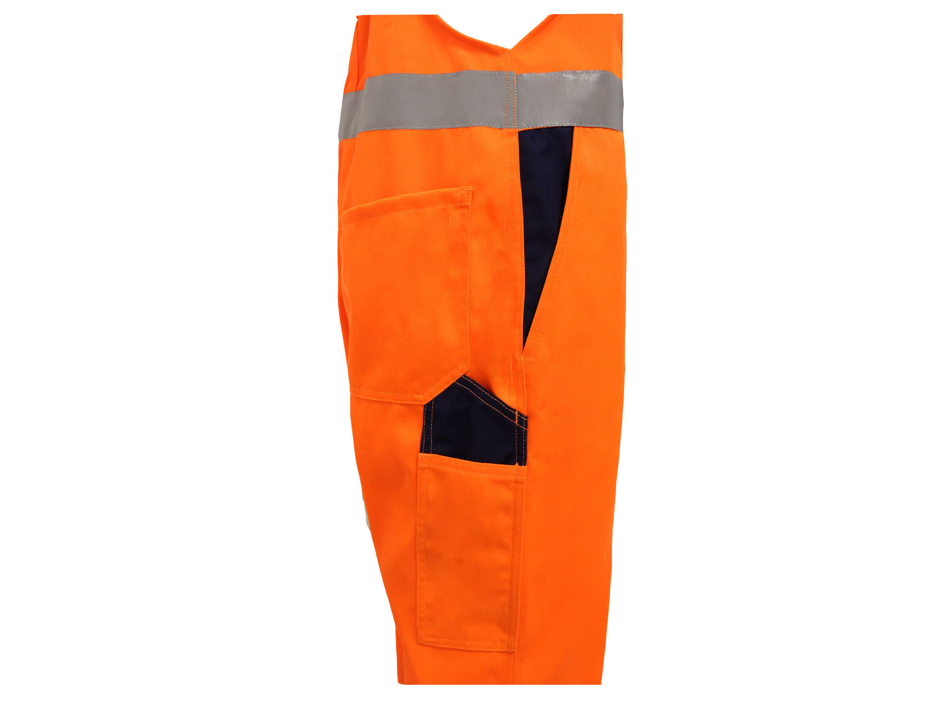 Man 250GSM CVC Reflective Working Bib Overalls With Adjustable Braces Clasps buckles