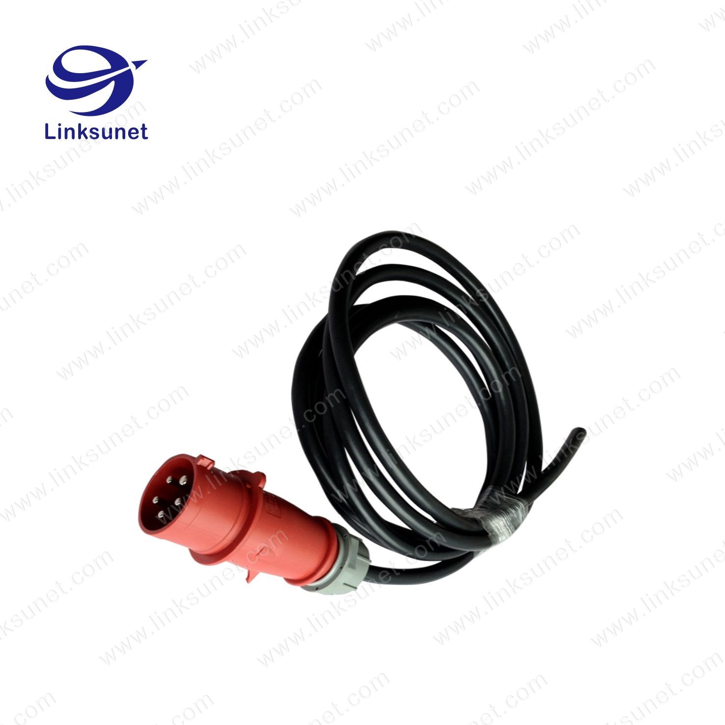 16A / 32A / 63A / 125A PA66 red / blue Circular Connector Cable Assembly With Olflex Classic 110h Wiring Harness