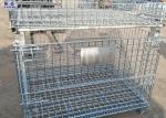 Collapsible Wire Mesh Metal Foldable Cage Pallets With Wooden Pallets
