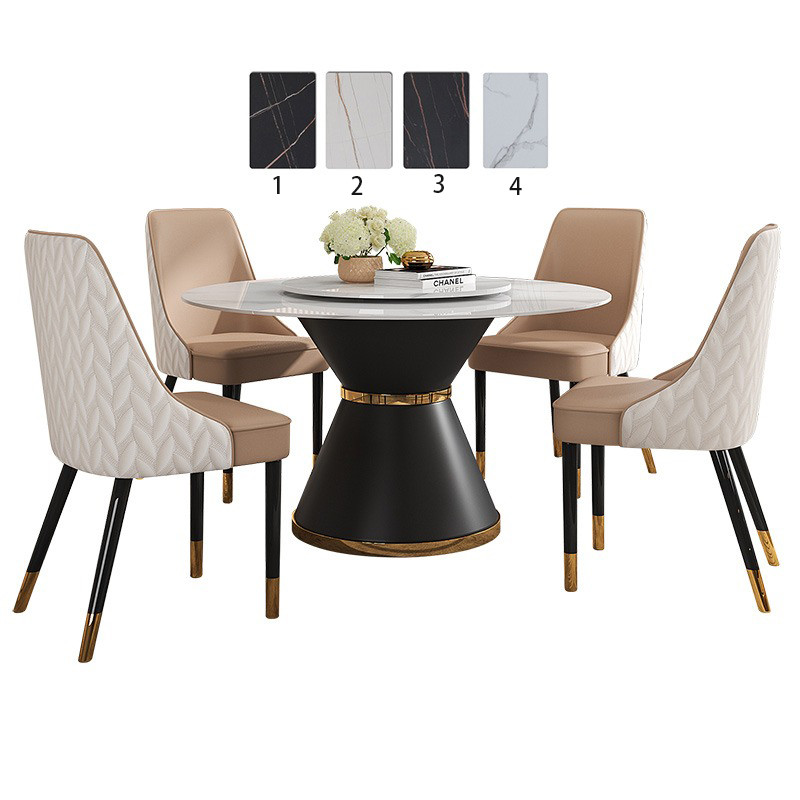1.3/1.5M Width Large Functional Round Dining Room Tables With Turntable