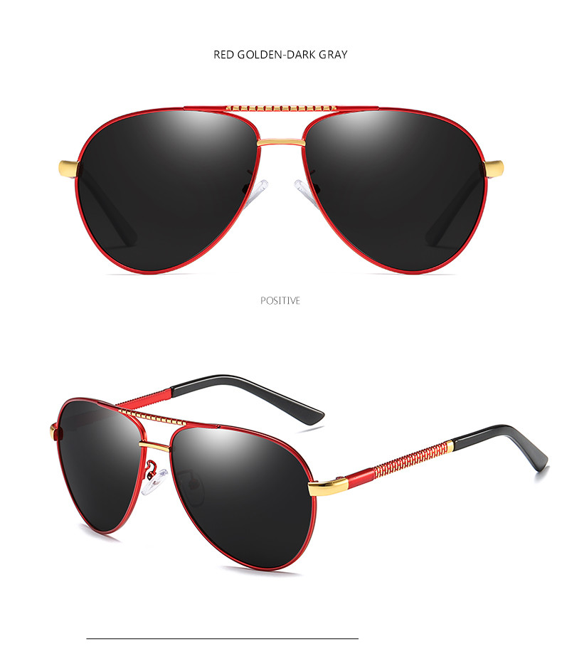 Alloys Pilot Polarized Lens Mens Luxury Sunglasses UV400 Driving Night Fishing Glasses