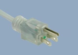 China UL CUL CSA 15A 125V 3 Prong NEMA 5-15P Transparent Stright Plug Medical Hospital Grade North American UL Power Cord wholesale