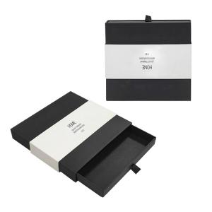 China Jewelry Paper Drawer Packaging Box Black Slide Out Box Packaging Boxes Custom Logo wholesale