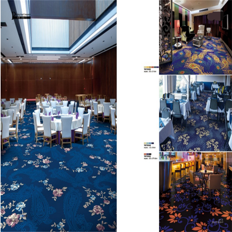 Nylon material blue color glow cut pile carpet for hallway
