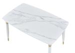 Simple Solid Wood Rectangular Marble Dining Table