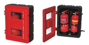 China Weatherproof Outdoor Fire Extinguisher Case Red Painting For 2kg CO2 wholesale
