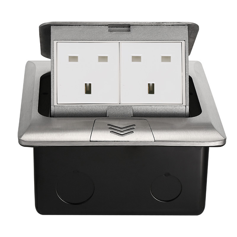British/European/French/Universal Combination Floor Socket with Aluminum Alloy Panel