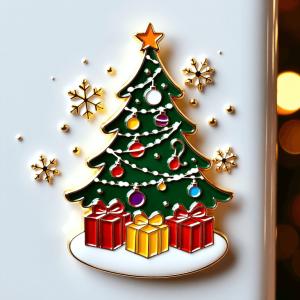 China Festive Christmas Tree Fridge Magnet With Snowflakes And Gifts wholesale