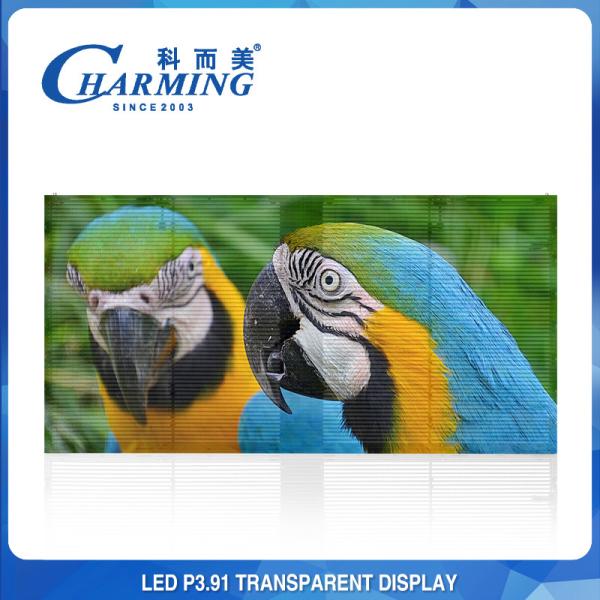 IP65 Waterproof Transparent LED Wall , Anti Collision Transparent Video Glass