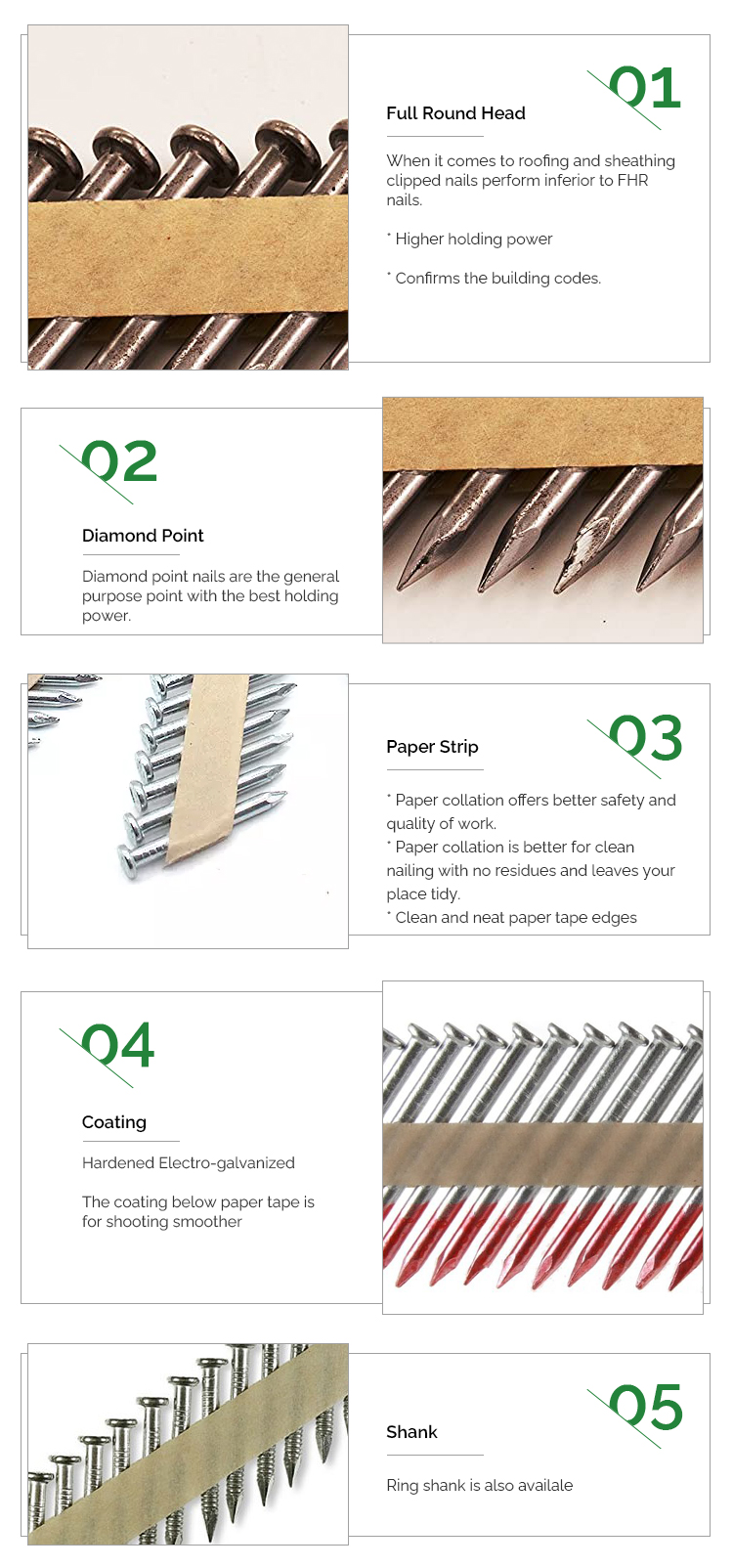 148 X 1 1-2" Framing Nails 30 Degree Joist Hanger Paper Strip Framing Nails
