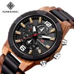 Man Black Dial Wooden Quartz Watch Business Wristwatch Water Proof 1019-1