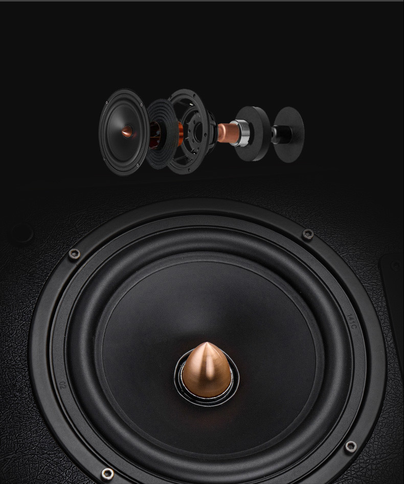 100W Passive Wood Bookshelf Speakers Three Way With 6.5 Inch Woofer