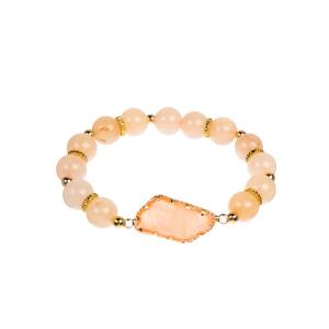 China KC handcrafted Orange Elastic Beaded Bracelet Gift For Mama wholesale