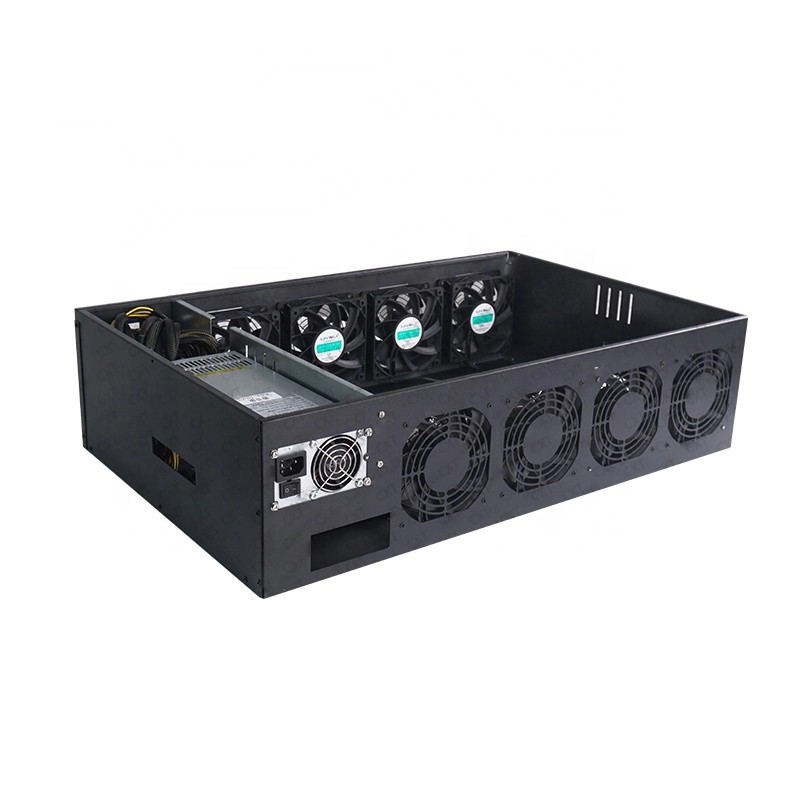 BTC / ETH / ZEC 8 GPU Mining Case With 4 Powerful Cooling Fans