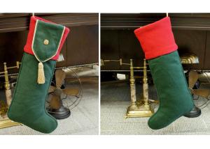 China Plain Style Personalized Fashion Gifts Polyester Patchwork Christmas Stocking wholesale