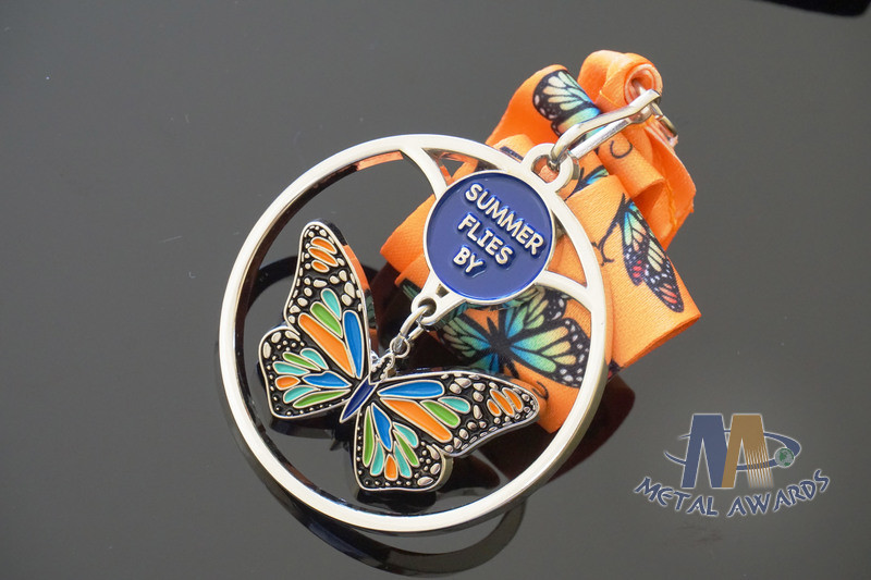 Eco - Friendly Raw Material Cut Out Medals With Sublimated Ribbon