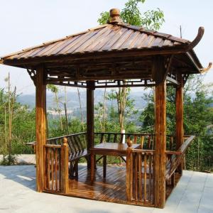 China Chinese Outdoor Wooden Gazebo Pavilion Arches Arbours Hexagonal Wooden Pergola on sale
