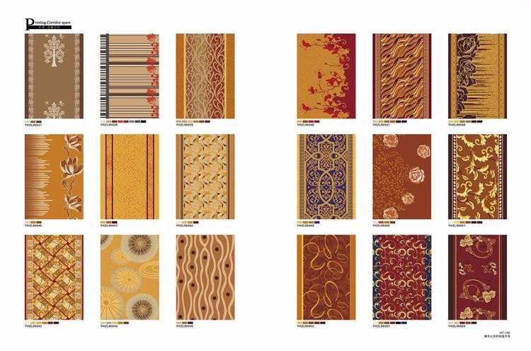 Fire resistant luxury gold color corridor long carpet