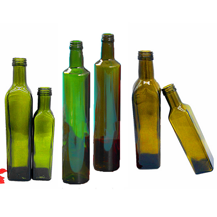 Glass Base Material 750ml Round Dark Green Camellia Walnut Oil Bottle with Cork Sealing Type