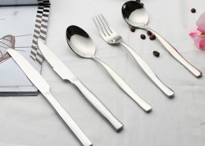 China Glossy 25Pcs Stainless Steel Cutlery Flatware Set For Restaurant wholesale