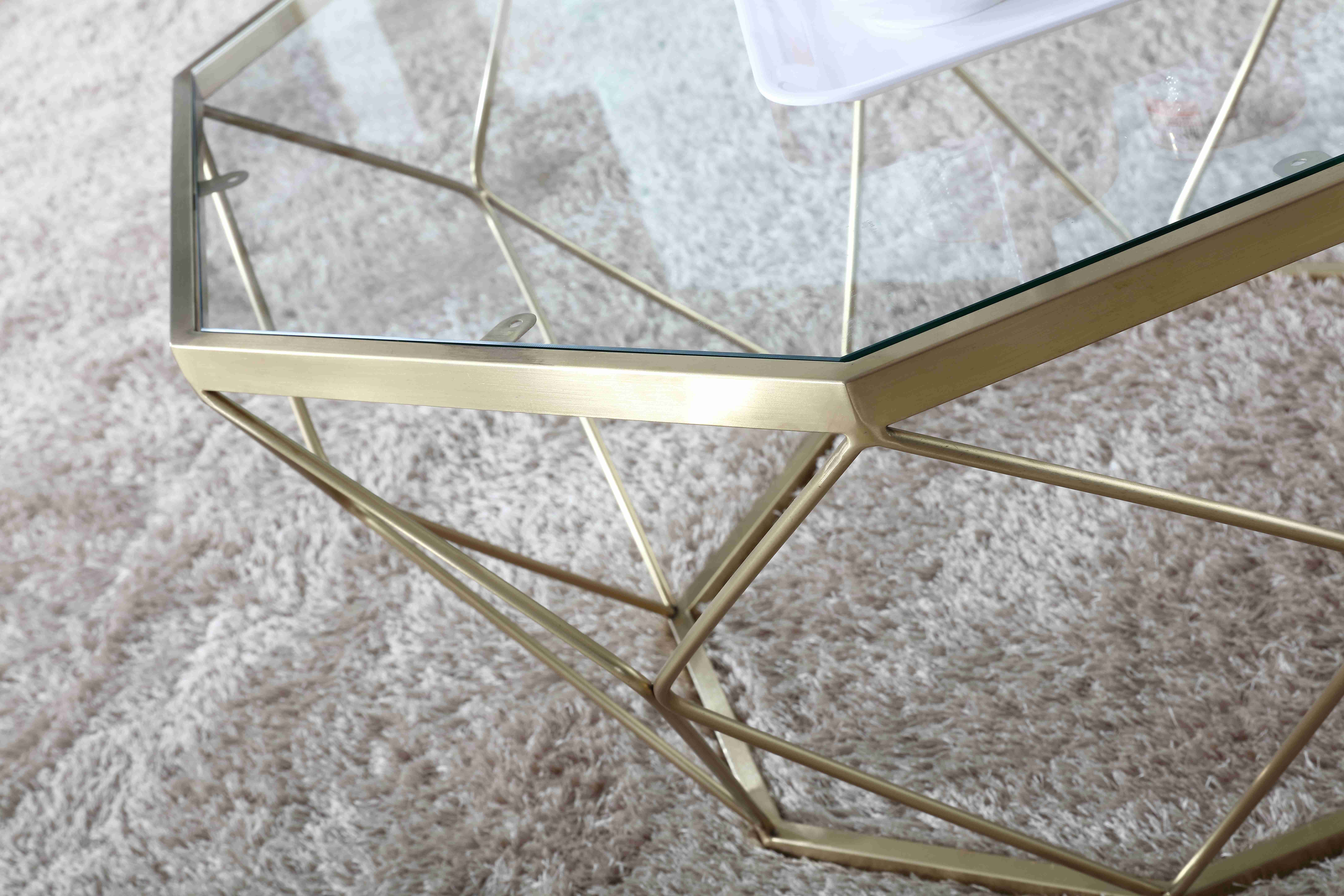 Stainless Steel Modern Glass Coffee Tables Stylish Tea Table Living Packing Pearl Room